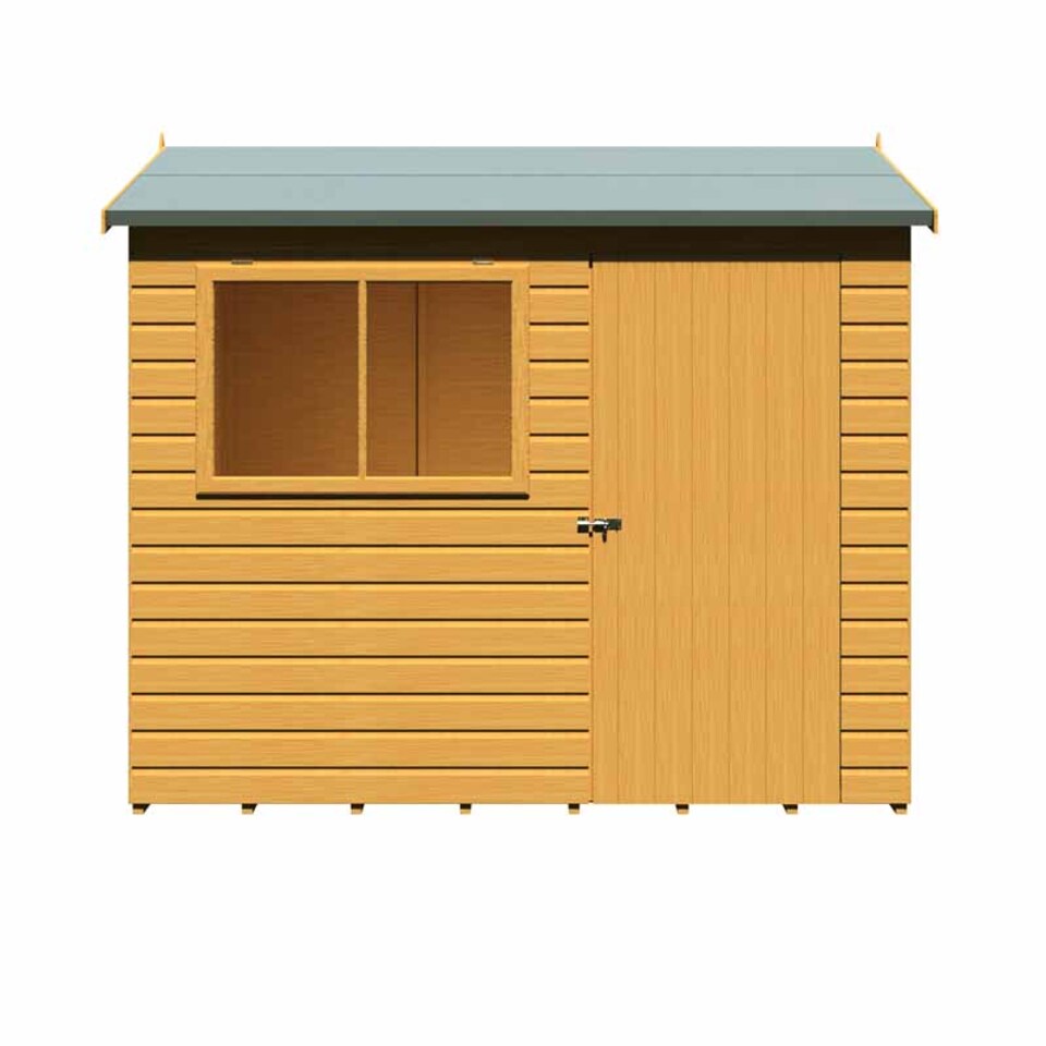 image 1 of Lewis 8 x 6 Feet Single Door Reverse Apex Style C Shed - L196.3 x W251.4 x H212.7 cm