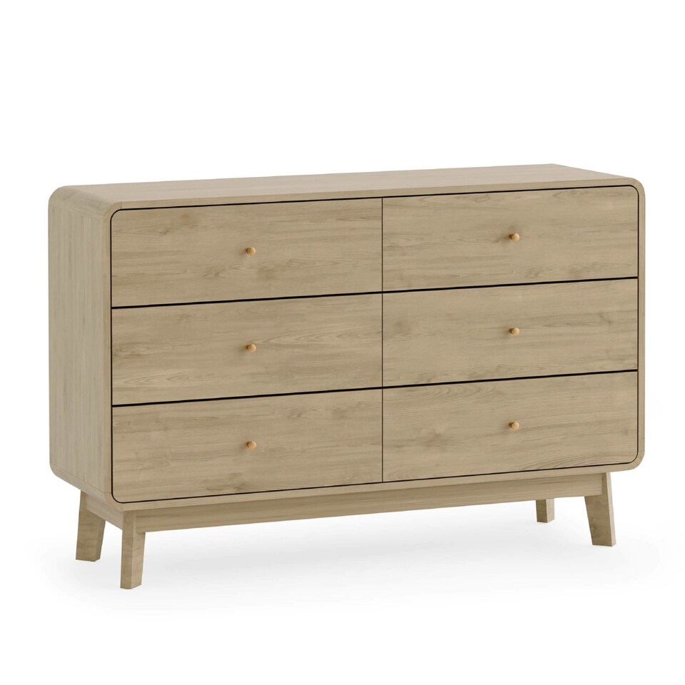 image 1 of Premium Freya 6 Drawer Dresser - Beige