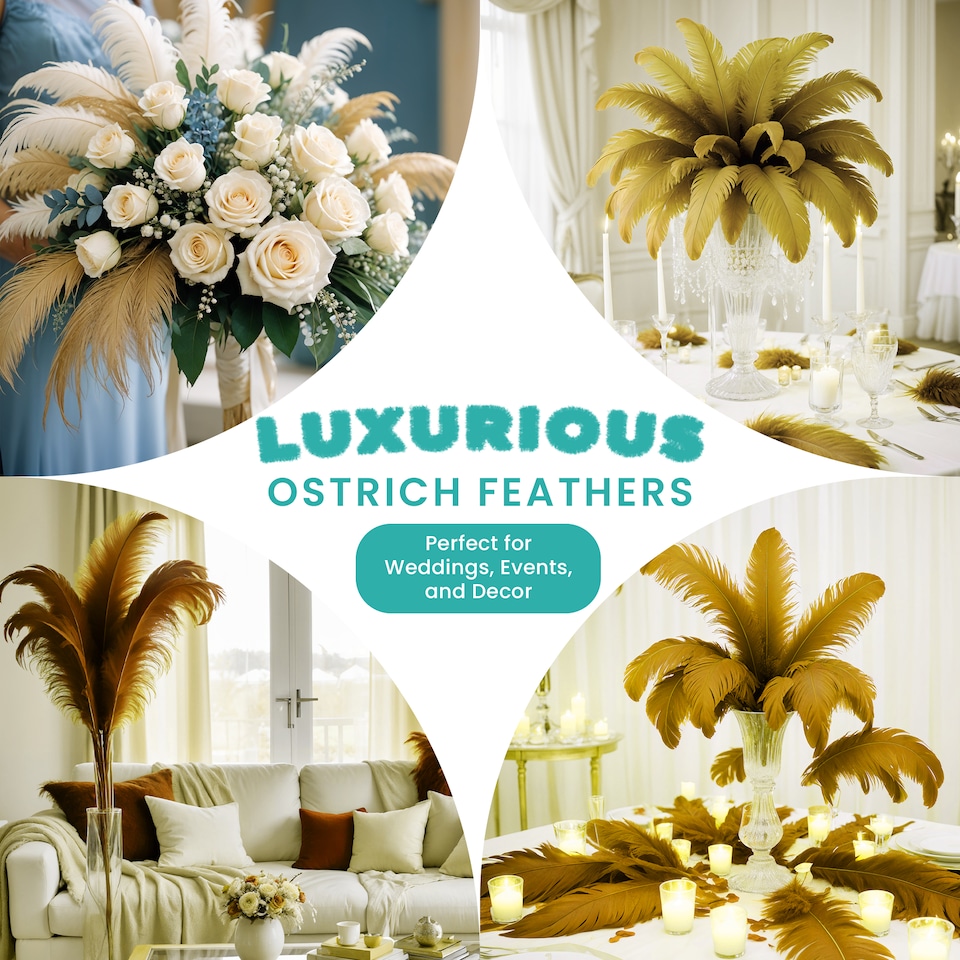 image 1 of Trimming shop 35-40cm Ostrich Feathers Plume - 10pcs