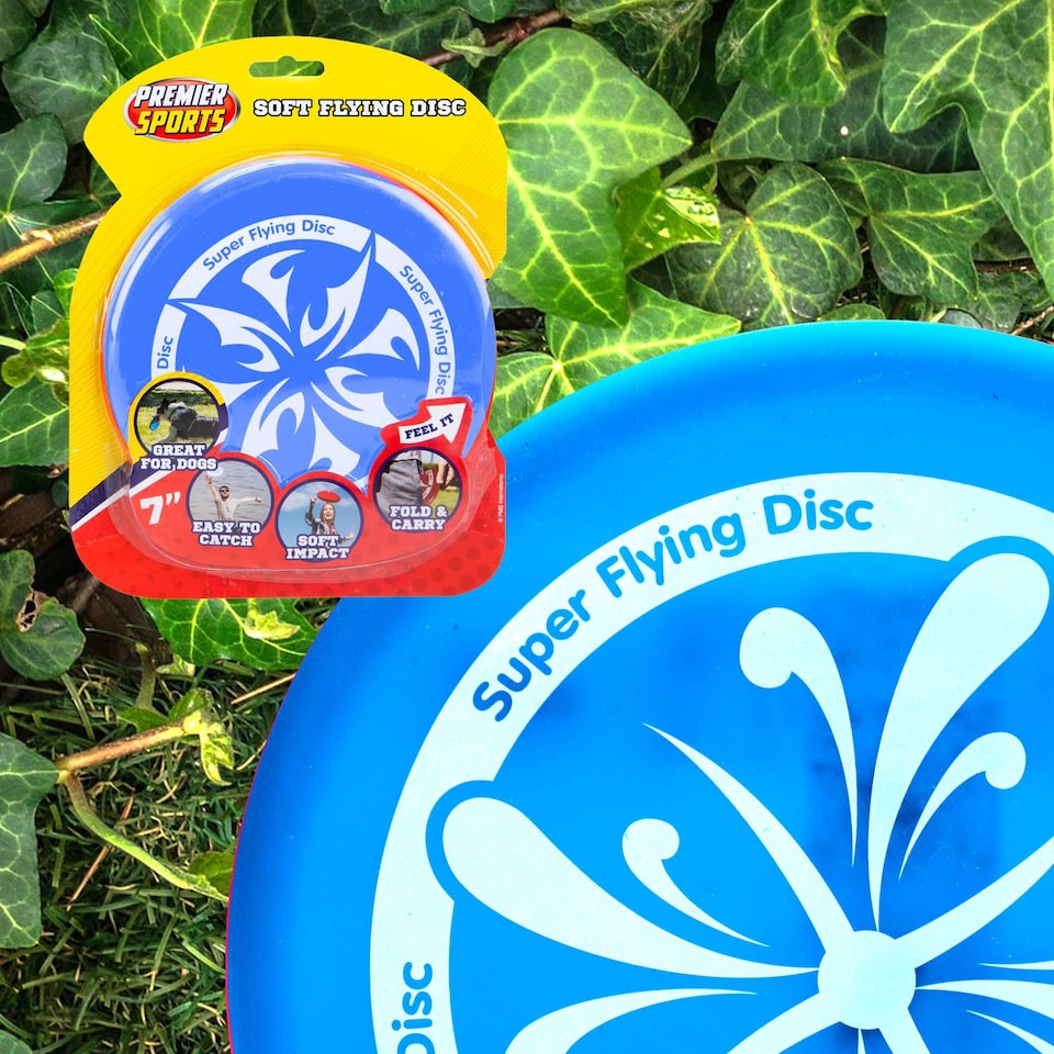 image 1 of PMS Bendy Skimmer Frisbee Outdoor Garden Toy - Bright Blue