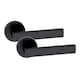 image 4 of Golden Grace 4 Pairs Delta Design Door Handles on Round Rose in Matt Black Finish with 2.5" Tubular Latch - 52mm Diameter | Black | 4 Pairs