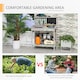 image 7 of HOMCOM Outdoor Potting Table Bench Workstation with Wood Planting Shelves Grey