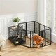 image 2 of Yaheetech 8-Panel Metal Dog Playpen, 68 × 100 cm Black