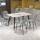 image 1 of Aspen Tapered Legs Rectangular Dining Table and 4 Curve Plastic Seat Chairs with Metal Legs - White/Black/Grey - Flat Packed White