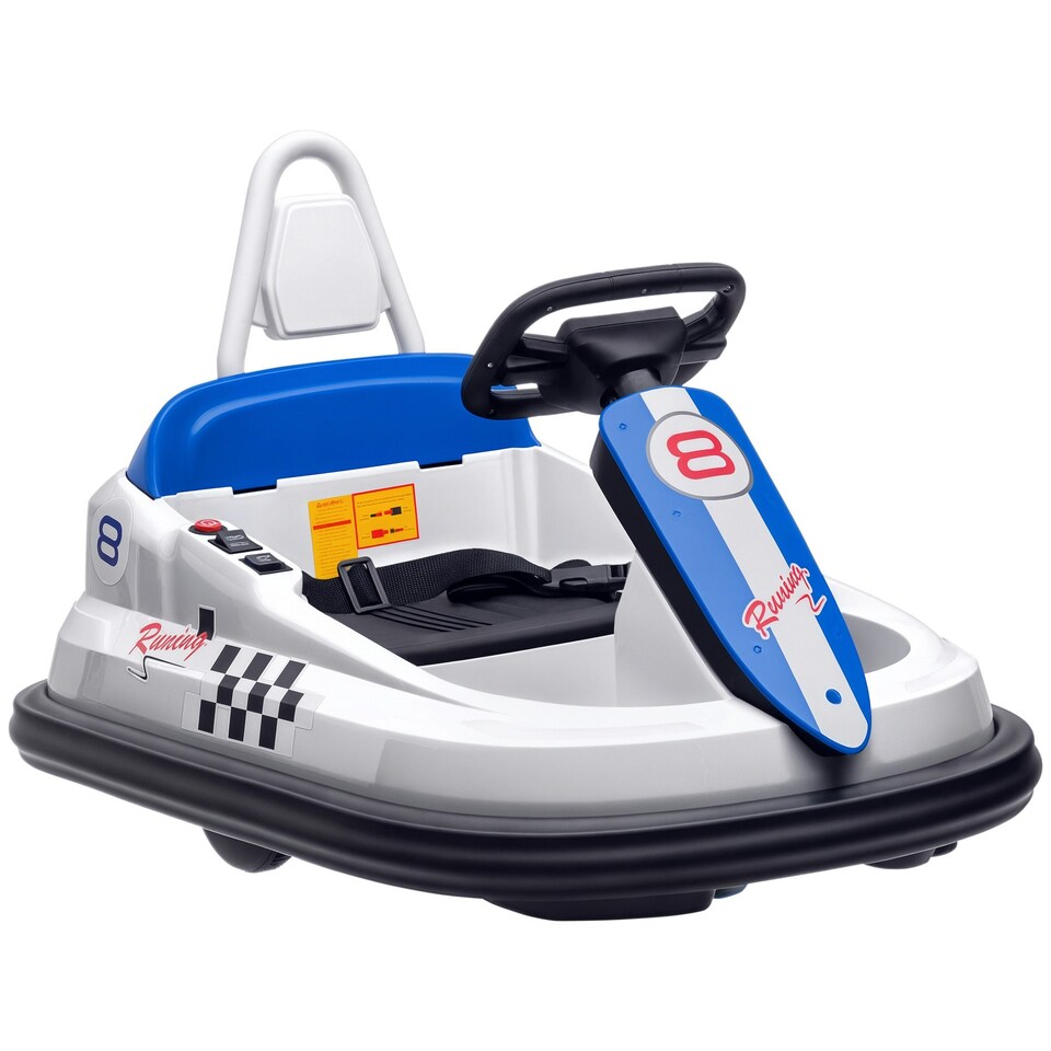 image 1 of HOMCOM 6V Kids Bumper Car, 360° Rotation Waltz Car w/ 2 Speeds - White