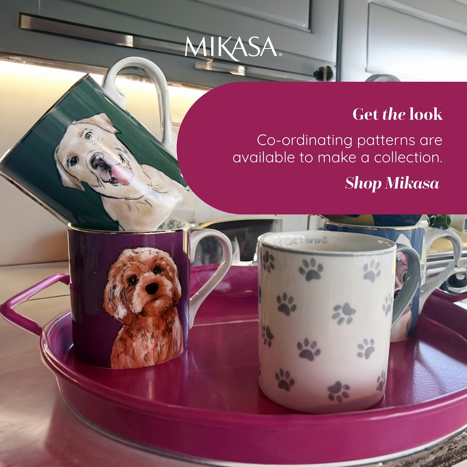image 1 of Mikasa Lemon Straight-Sided Porcelain Mug, 280ml Pink