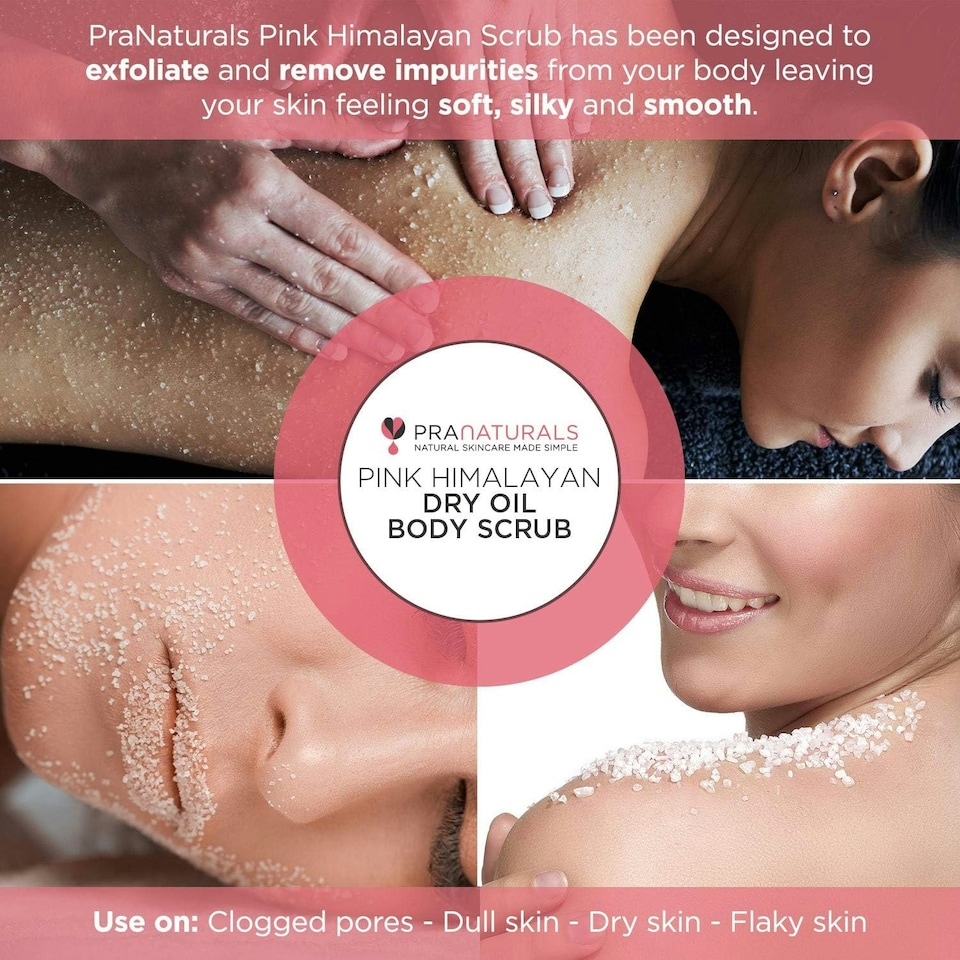 image 1 of PraNaturals Pink Himalayan Dry Oil Body Scrub 500g