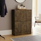 image 2 of Vida Designs 2 Drawer Shoe Cabinet Shoe Rack Storage Cupboard, Dark Wood