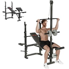 SPORTNOW Multi-Exercise Incline/Flat Weight Bench with Bench Press Rack