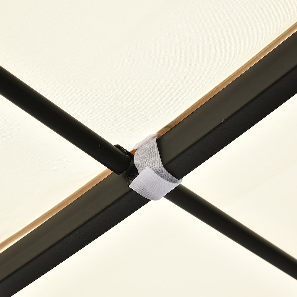 image 1 of Outsunny 4 x 3 Meters Canopy Metal Wall Gazebo Awning Garden Marquee Shelter Door Porch  Cream