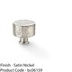 image 2 of Round Hammered Door Knob Satin Nickel 35mm Diameter Cupboard Cabinet Pull Handle