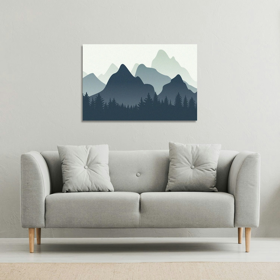 image 1 of mountain landscape illustration (Canvas Print)