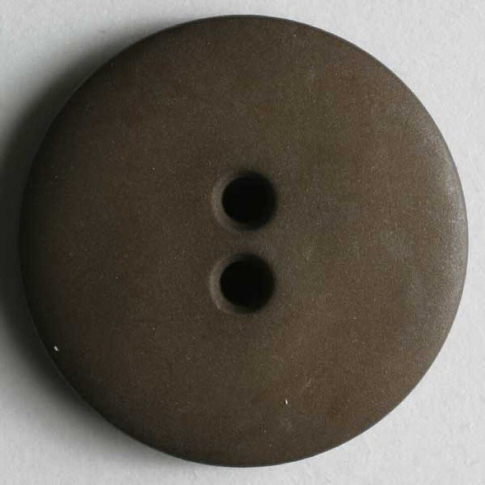 Dill Brown Round Plastic Buttons for Dressmaking - 28mm - per value pack of 20