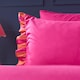 image 3 of OHS Print Frill Edge Duvet Cover Set with Pillowcase Microfibre Bedding | Pink | Hot Pink/Orange/Pink | King
