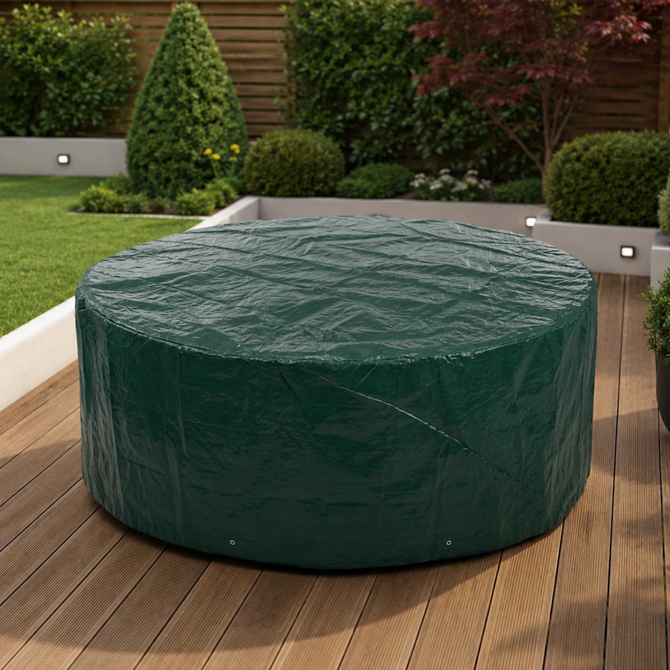 image 1 of Waterproof Garden Patio Furniture Round Table And Chair Cover | Green