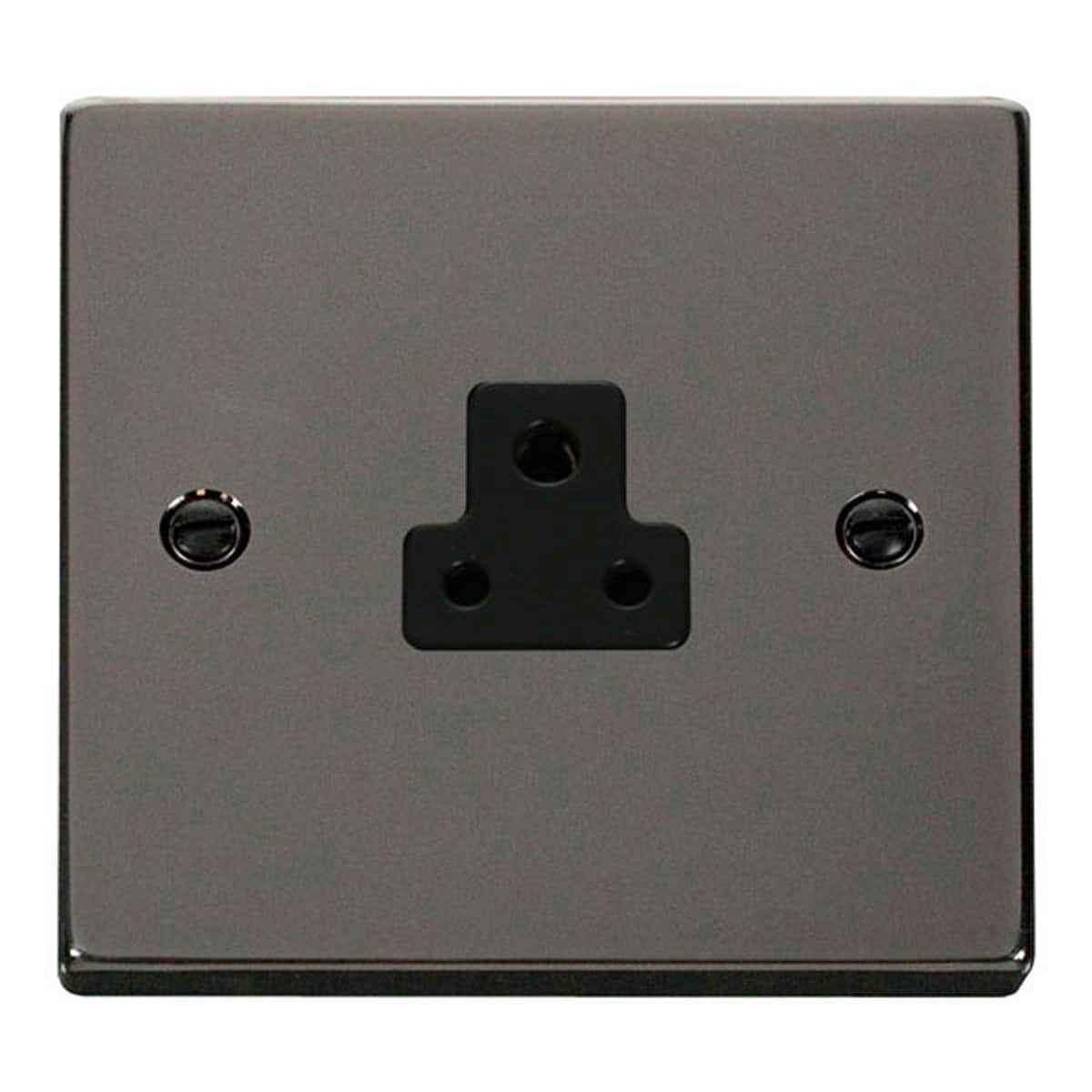 SE HOME Black Nickel 1 Gang 2A Round Pin Socket Black Black Nickel