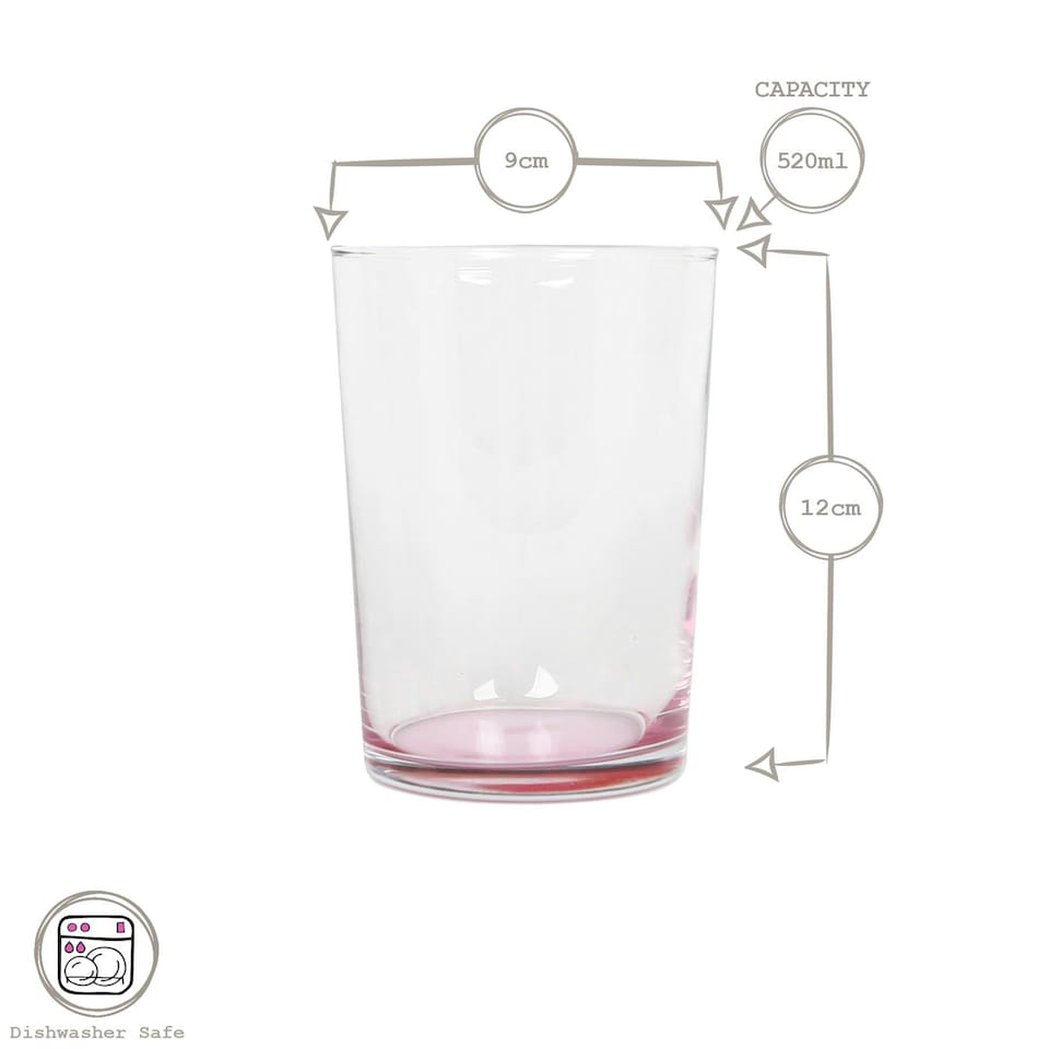 image 1 of LAV Bodega Highball Glasses - 520ml - Colour Base - Pack of 6 Multi