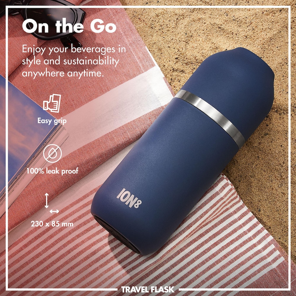 image 1 of Luma Flask & Mug, Vacuum Insulated, 700ml (24oz) | Blue | Ash Navy | One Size