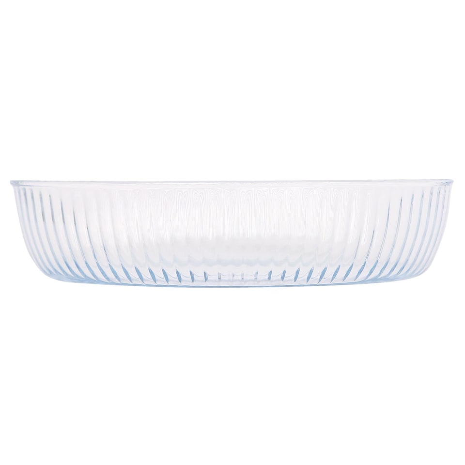 image 1 of Argon Tableware Optical Oval Glass Oven Dish - 35cm x 24cm | Clear | Clear | 35cm x 24cm