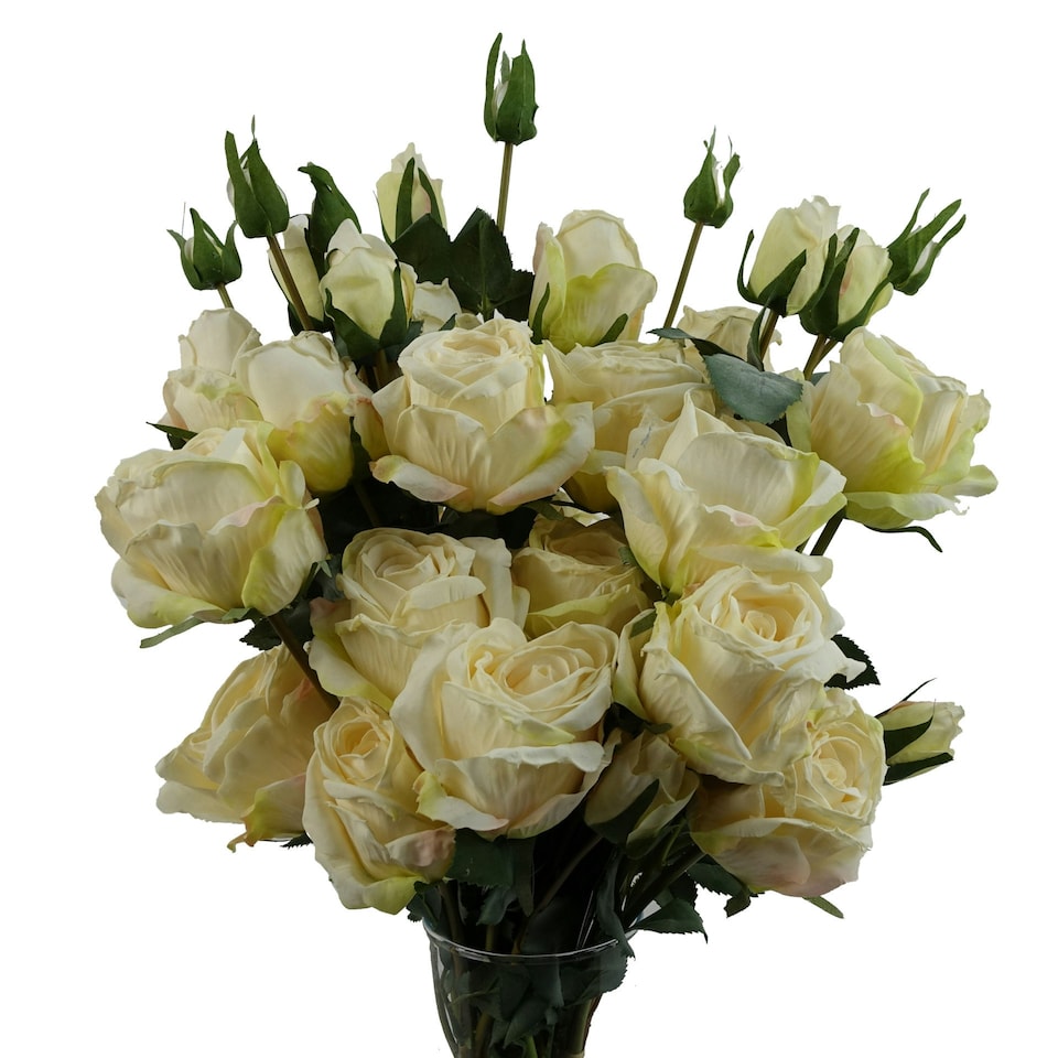 image 1 of 6 x 60cm Cream Rose Artificial Flower Sprays - 24 Flowers 18 Buds