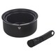 image 2 of Aluminium Induction Stackable Space Saving Pots Frying Pan Set Detachable Handle | Black | Matt Black- 4 Pcs Saucepans with Lid