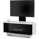 image 3 of Centurion Supports Hampshire Corner-Friendly Gloss White with Black Contrast Beam-Thru Remote Friendly Door 26"-50" Flat Screen TV Cabinet with Mounting Arm White