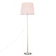image 4 of ValueLights Modern Floor Lamp In Brushed Chrome Metal Finish With Extra Large Pink Shade