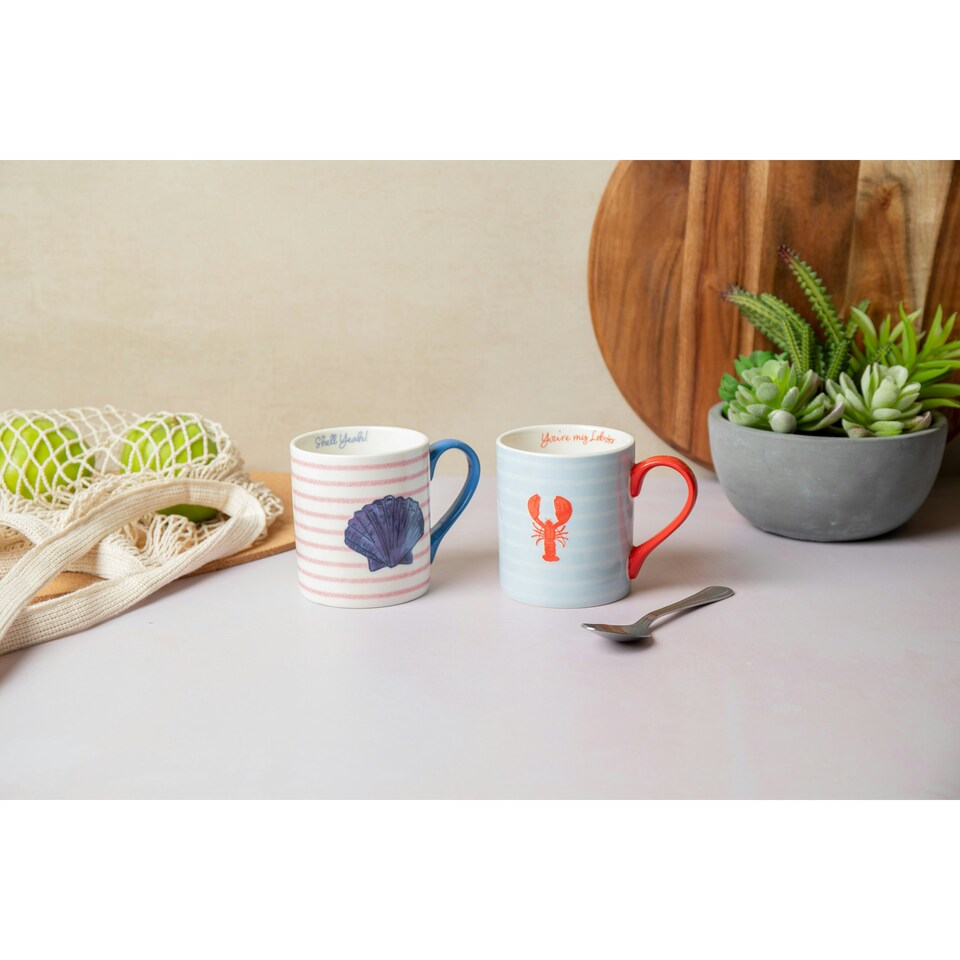 image 1 of Mikasa Shell Straight-Sided Porcelain Mug, 280ml | Blue