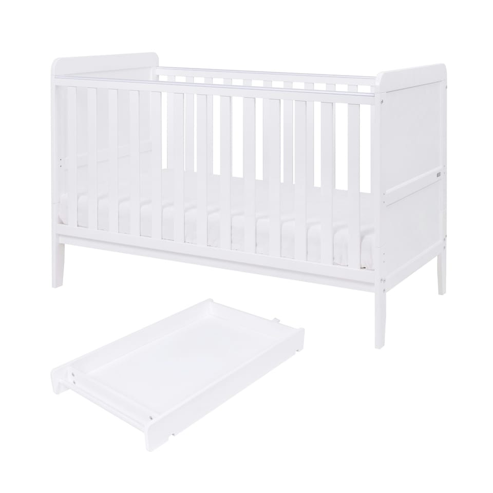 image 1 of Tutti Bambini Rio Cot Bed with Cot Top Changer & Mattress - White