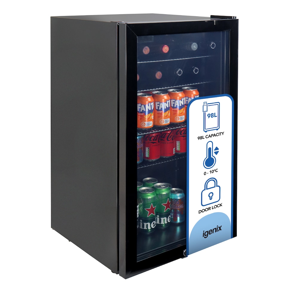 image 1 of Igenix 98L Under Counter Drinks Fridge Black