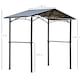 image 5 of Outsunny 8ft x 5ft Outdoor BBQ Protective Gazebo Tent Aluminium Steel Frame w2 Shelves Hardtop Roof Canopy Ground Stakes Safe Cooking