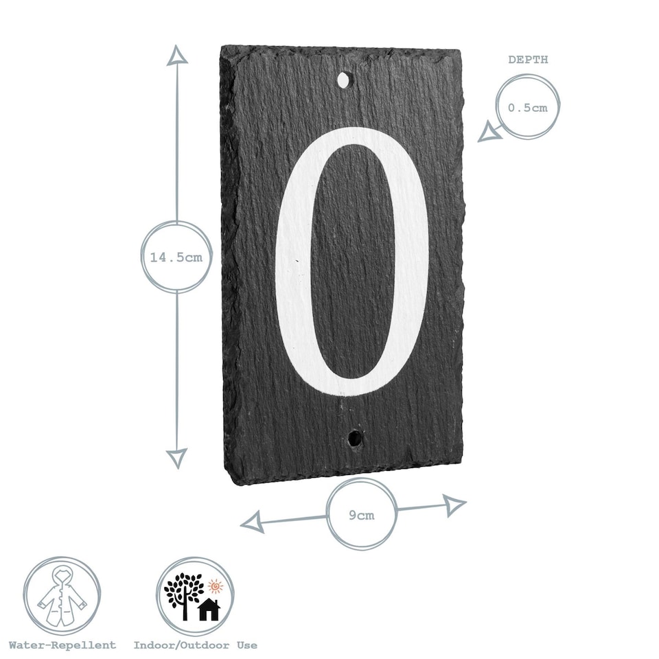 image 1 of Nicola Spring Slate House Sign - 9 x 14.5cm - Number 6
