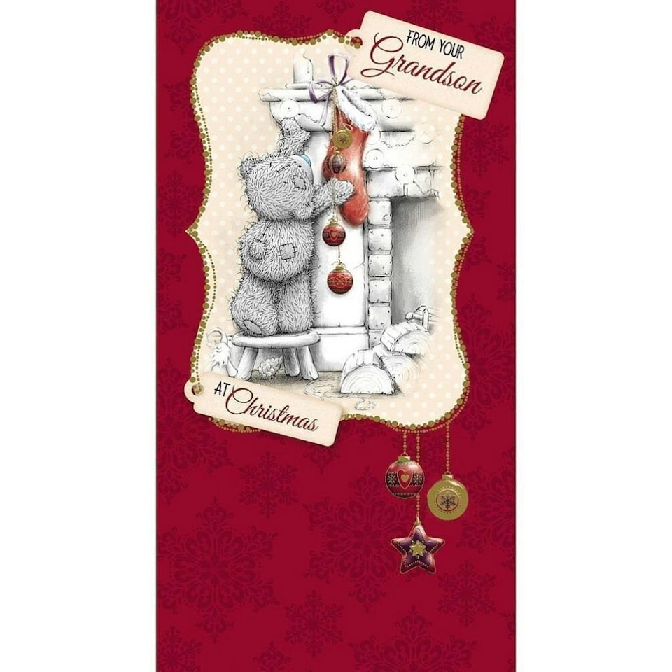 image 1 of From Your Grandson Me to You Bear Christmas Card