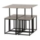 image 2 of Kent 1+4 Stowaway Dining Set - Stone Effect/Black Black