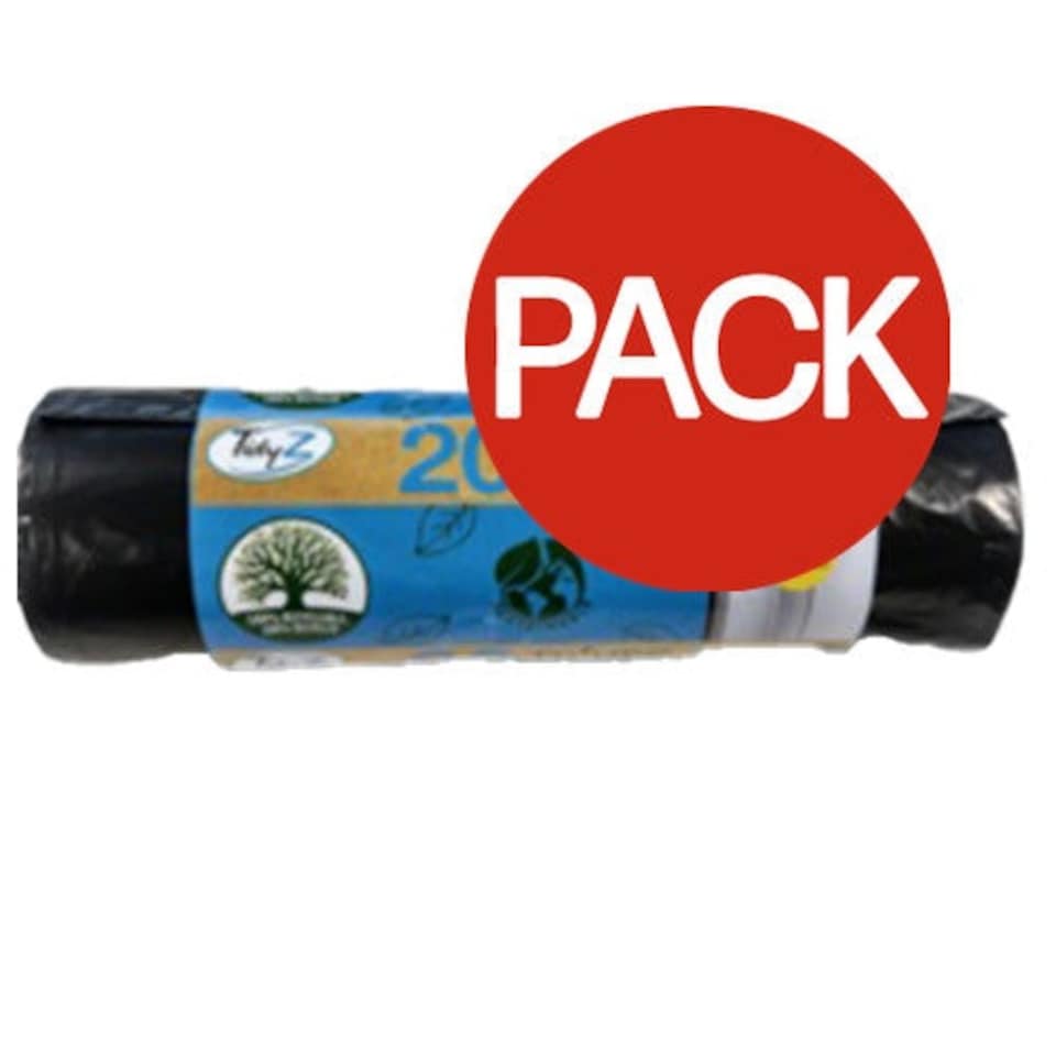 Tidyz 50L Extra Strong Bin Bags (Pack Of 20) - Black - One Size