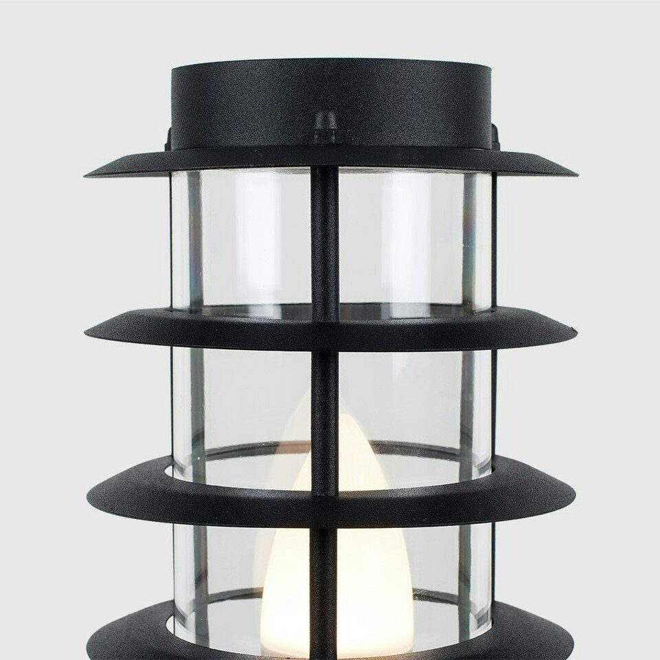image 1 of ValueLights Wharf Bollard light Matte Black Bollard Light and E27 Candle LED 4W Cool White 6500K Bulb