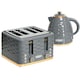 image 3 of HOMCOM Toaster with 4 Slot, 7 Browning Levels, 1600W, Grey Ripple Grey | Rose gold accents | 29.2L x 27.5W x 18.9Hcm