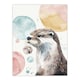 image 3 of Otter Portrait Modern Watercolour Bubbles Black Framed Wall Art Print A4