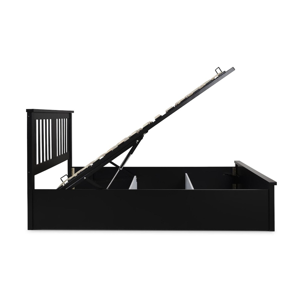image 1 of Painted Wood King Size Ottoman Bed  in Black