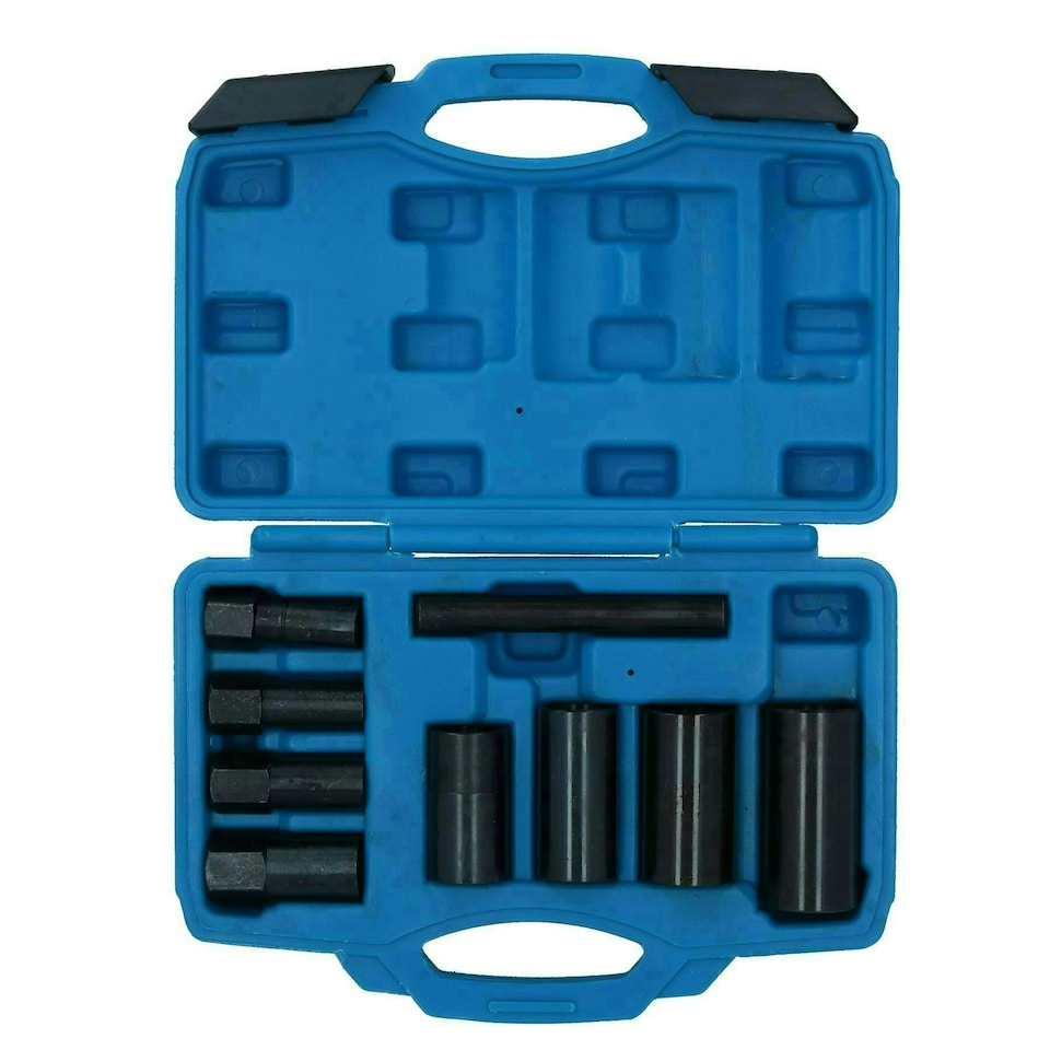 image 1 of 9pc Wheel Lock Removal Remover Impact Sockets Hub Cap Replacer Installer