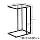 image 8 of Tempered Glass C Shape Metal Side Table Black