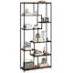 image 2 of HOMCOM 7-Tier Bookshelf, Geometric Bookcase, Industrial Floor Standing Book Shelf, Open Display Shelving Unit for Living Room, Home Office and Bedroom, Rustic Brown and Black | Brown
