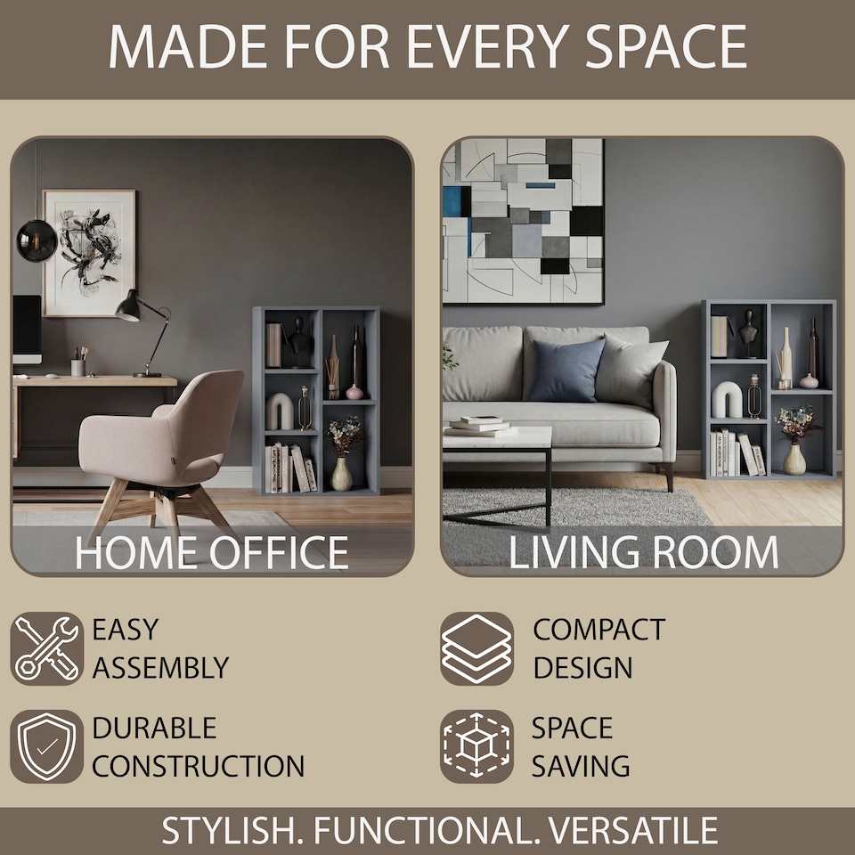 image 1 of Vida Designs 5 Cube Storage Unit, Grey