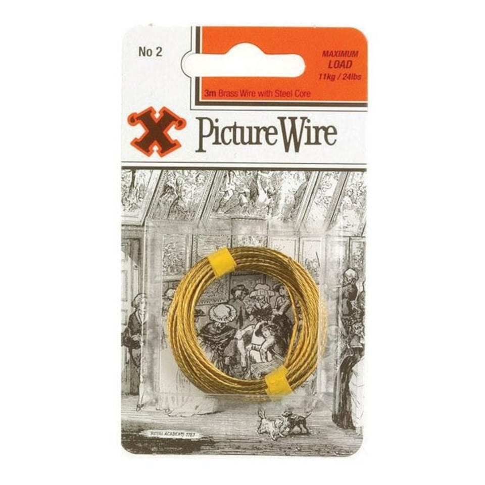 X Brass Picture Wire No 2 Solid 3m Blister Pack - One Colour - One Size