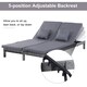 image 5 of Outsunny 2 Person Rattan Lounger Adjustable Double Chaise Chair w/ Cushion Grey