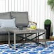 image 2 of Outsunny PE Wicker Outdoor Coffee Table, Rattan Side Table with Board