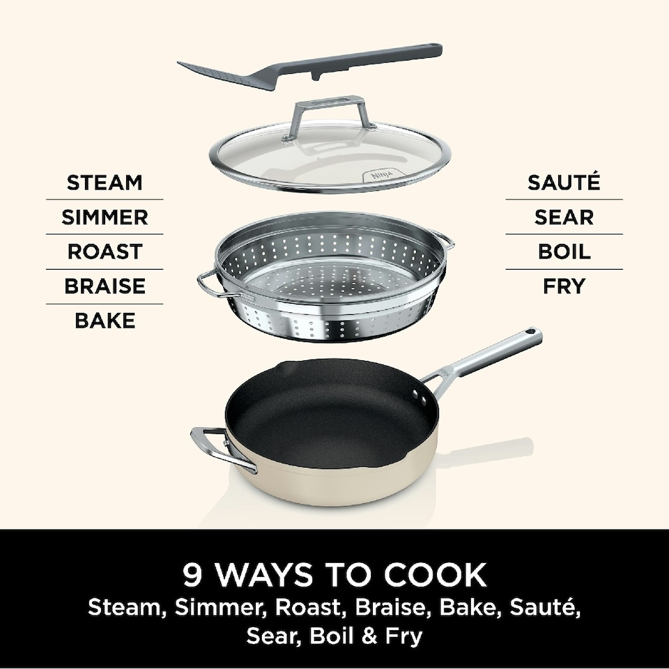 image 1 of Ninja CW102WHUK Foodi 9-in-1 Possible Pan with ZEROSTICK Vanilla Bean