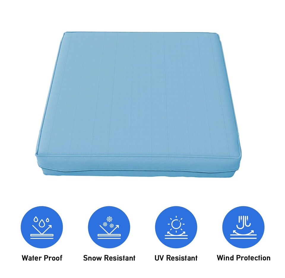 image 1 of Covers&All Square Cushion Slipcover for Patio Couch Sofa Seats Cover only, Pack of 2, 36in D x 36in W, Sky Blue