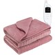 image 1 of MONHOUSE Heated Throw - Electric Blanket - Digital Controller - Timer up to 9 hours, 9 Heat Settings, Auto Shutoff - Machine Washable - Single 130X160cm - PINK