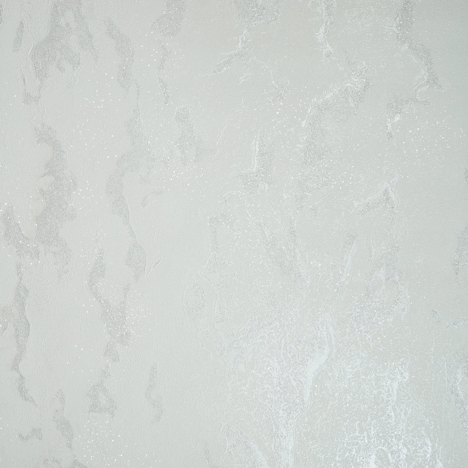 image 1 of Nador Wallpaper in Silver, White and Silver Glitter | Silver | Silver, White and Silver Glitter | 53cm x 10m